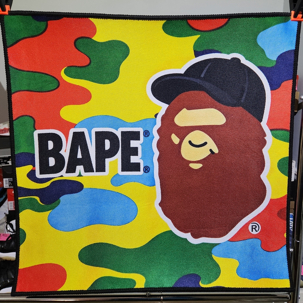 New Custom 24X24 Rug Wall Decor Bape Multicolor Camo Ape Head